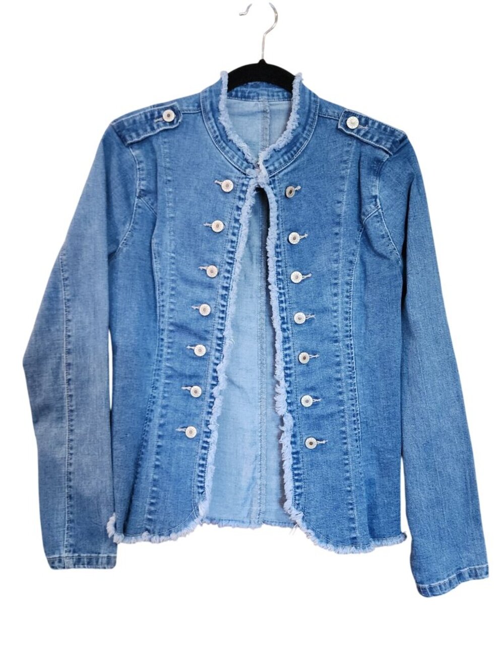 Unbranded Denim Jean Jacket Military Style Womens Size Small